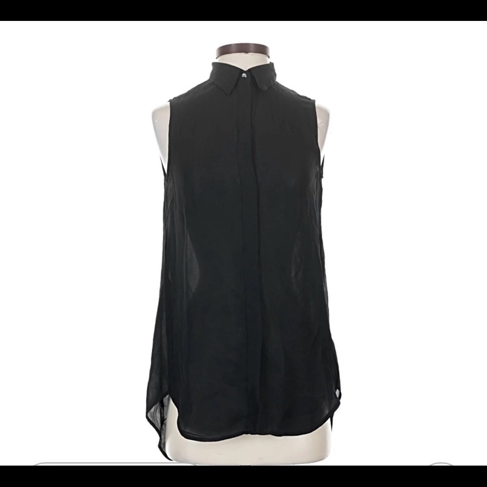 JCREW Black 100% Silk Sleeveless Top. Size 0
